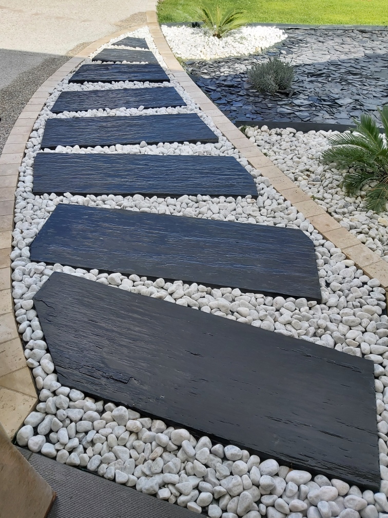 Plaque de schiste noir brut 50 cm